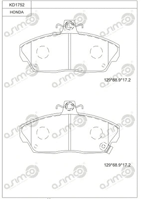 Kit de plaquettes de frein, frein à disque ASIMCO KD1752