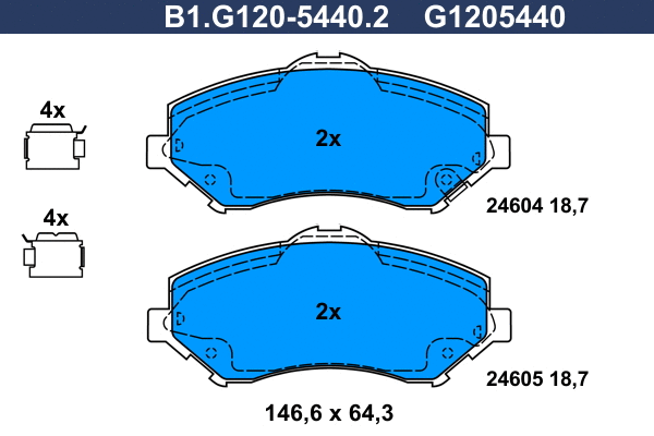 Kit de plaquettes de frein, frein à disque GALFER B1.G120-5440.2