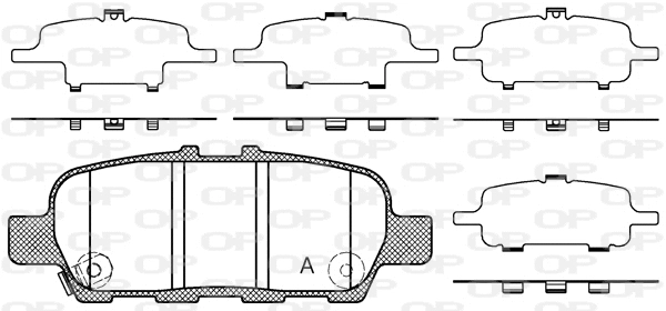 Kit de plaquettes de frein, frein à disque OPEN PARTS BPA0876.41