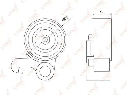 Poulie de tension, courroie crantée LYNXAUTO PB-1073