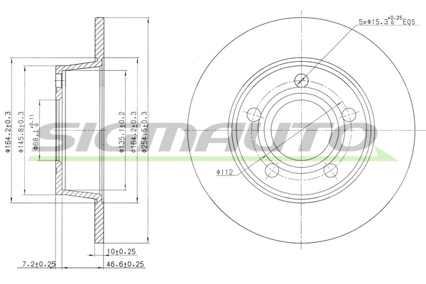 Disque de frein SIGMAUTO DBB190S