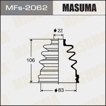 Jeu de joints-soufflets, arbre de commande MASUMA MFs-2062