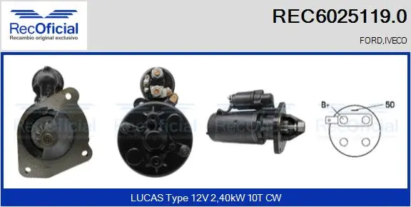 Démarreur RECOFICIAL REC6025119.0