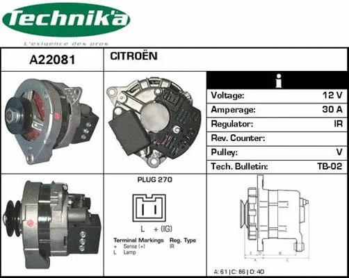 Alternateur Technika A22081