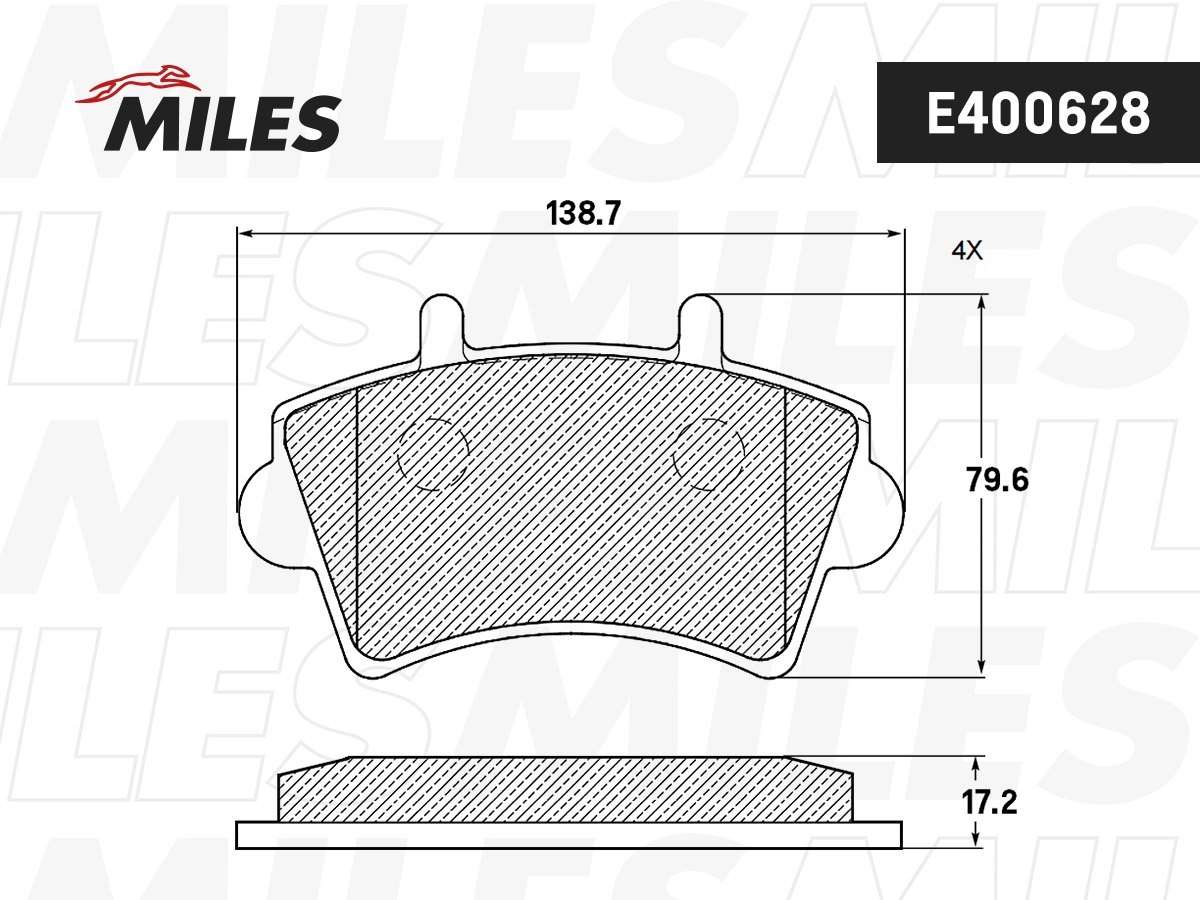 Kit de plaquettes de frein, frein à disque MILES E400628
