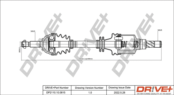 Arbre de transmission Dr!ve+ DP2110.10.0815