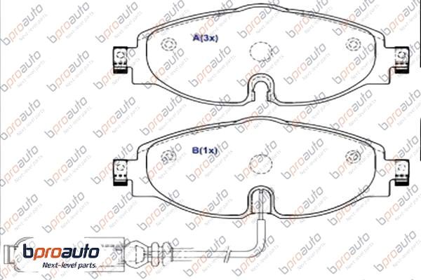 Kit de plaquettes de frein, frein à disque BPROAUTO 1BP30987AA