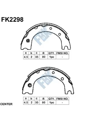Jeu de mâchoires de frein FBK FK2298