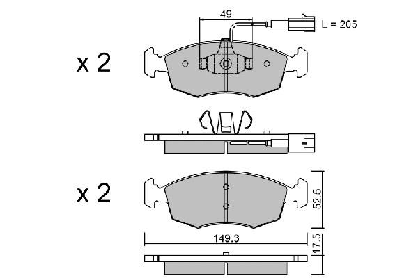 Kit de plaquettes de frein, frein à disque AISIN BPFI-1007