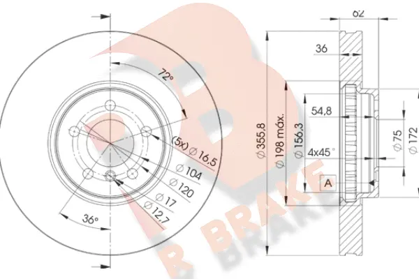 Disque de frein R BRAKE 78RBD15684