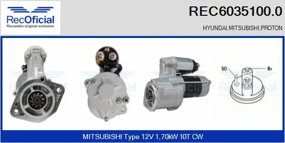 Démarreur RECOFICIAL REC6035100.0