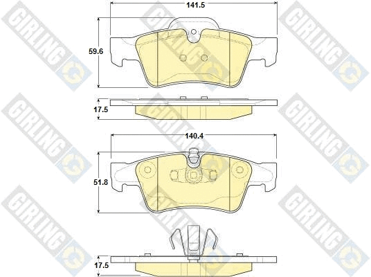 Kit de plaquettes de frein, frein à disque GIRLING 6116432