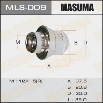 Écrou de roue MASUMA MLS-009