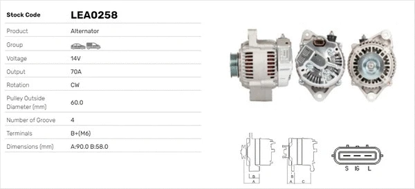 Alternateur LUSA LEA0258