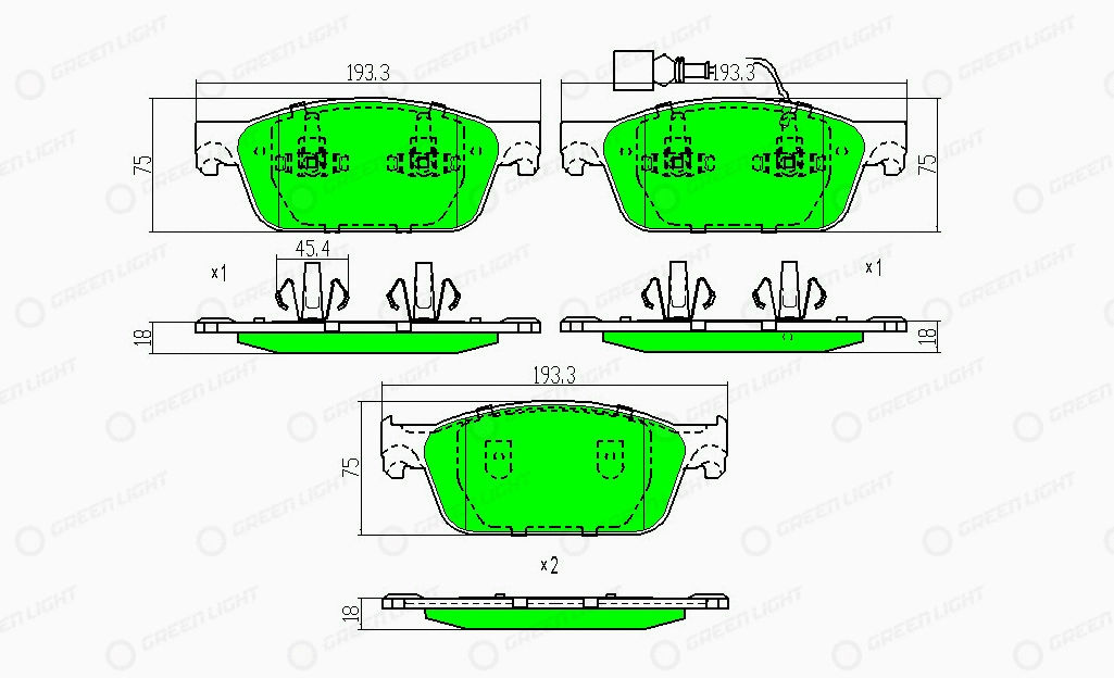 Kit de plaquettes de frein, frein à disque Automotive Adriado GLBP0297