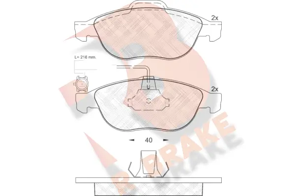 Kit de plaquettes de frein, frein à disque R BRAKE RB1446