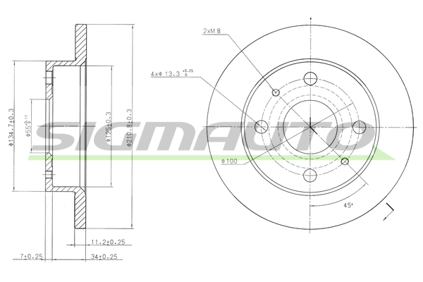 Disque de frein SIGMAUTO DBB302S