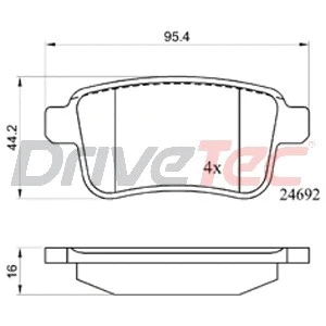 Kit de plaquettes de frein, frein à disque DriveTec DPAD2126