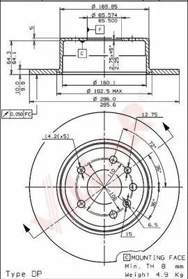 Disque de frein VILLAR 628.1025