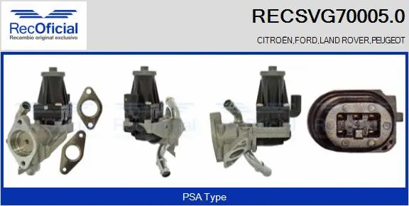 Vanne EGR RECOFICIAL RECSVG70005.0