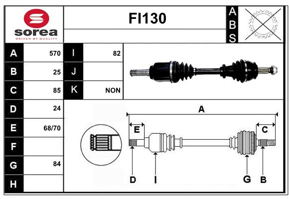 Arbre de transmission SERA FI130