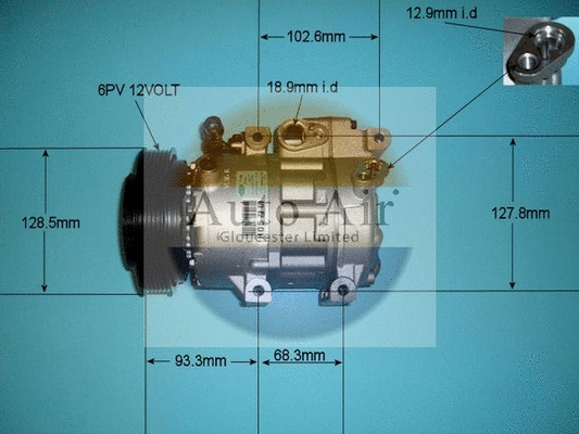 Compresseur, climatisation AUTO AIR GLOUCESTER 14-1458