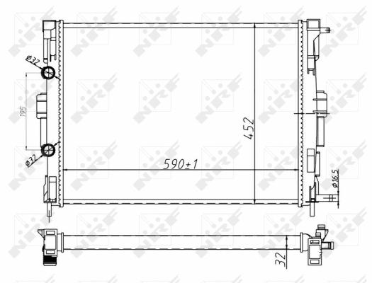Radiateur, refroidissement du moteur NRF 58329A