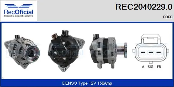 Alternateur RECOFICIAL REC2040229.0