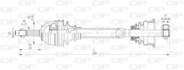 Arbre de transmission OPEN PARTS DRS6170.00