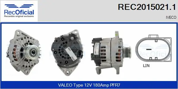 Alternateur RECOFICIAL REC2015021.1