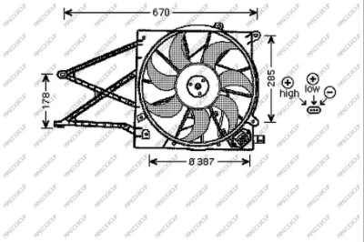 Ventilateur, refroidissement du moteur PRASCO OP017F003
