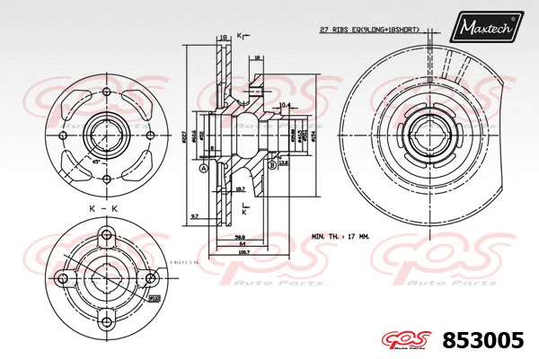Disque de frein MAXTECH 853005