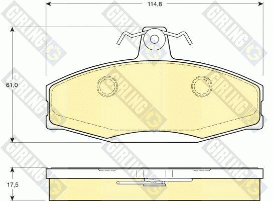 Kit de plaquettes de frein, frein à disque GIRLING 6112801