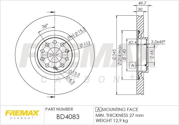 Disque de frein FREMAX BD-4083