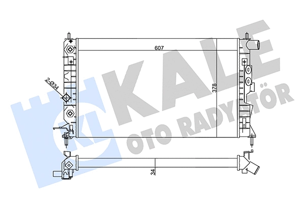 Radiateur, refroidissement du moteur KALE OTO RADYATÖR 357040