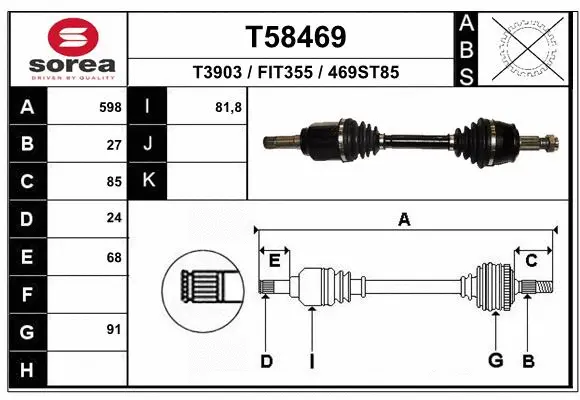 Arbre de transmission EAI T58469