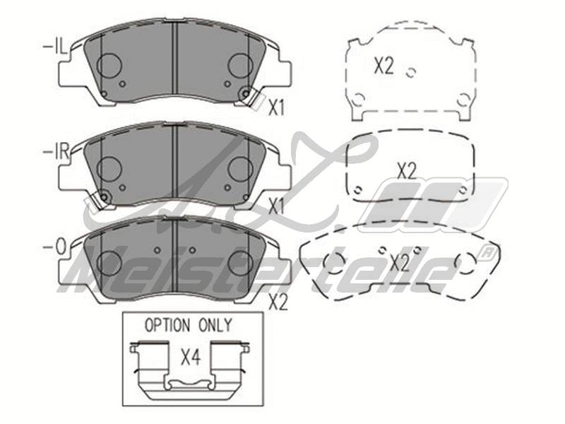 Kit de plaquettes de frein, frein à disque A.Z. Meisterteile AZMT-44-022-2103