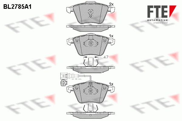 Kit de plaquettes de frein, frein à disque FTE 9010980
