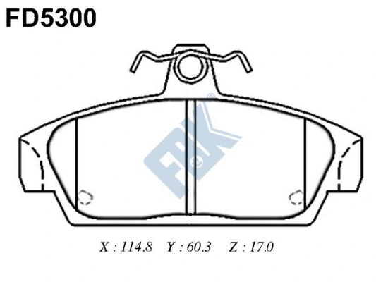 Kit de plaquettes de frein, frein à disque FBK FD5300