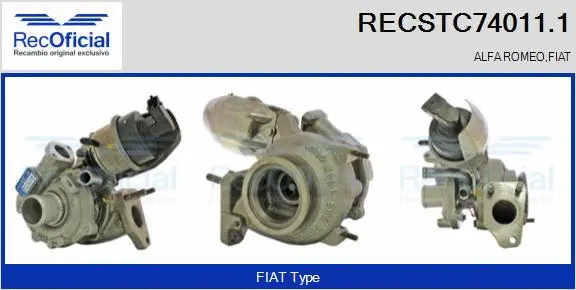 Turbocompresseur, suralimentation RECOFICIAL RECSTC74011.1