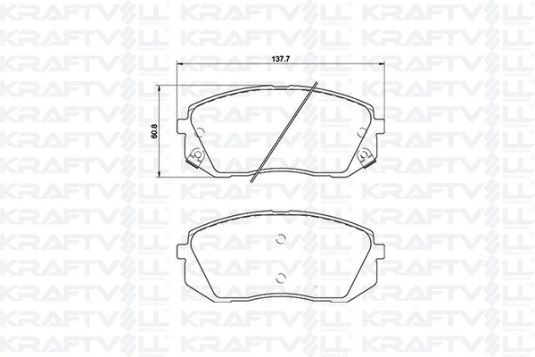 Kit de plaquettes de frein, frein à disque KRAFTVOLL GERMANY 07010100