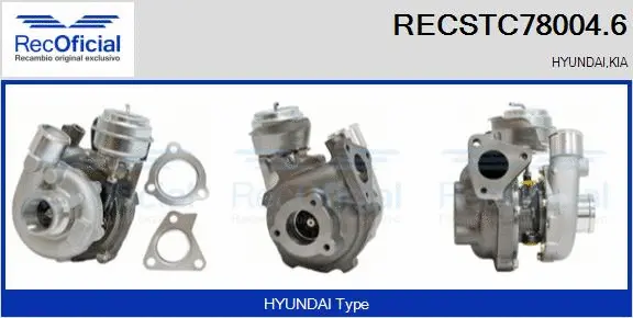 Turbocompresseur, suralimentation RECOFICIAL RECSTC78004.6