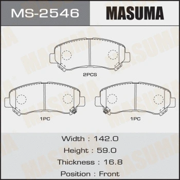 Jeu de mâchoires de frein MASUMA MS-2546