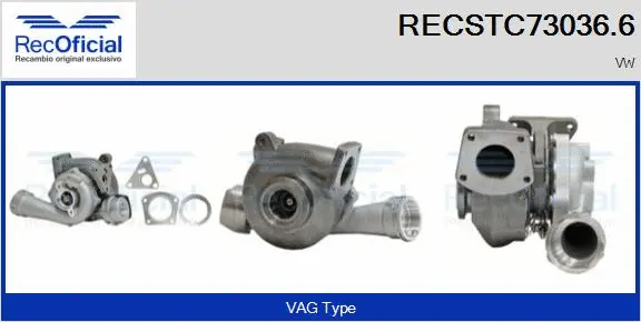 Turbocompresseur, suralimentation RECOFICIAL RECSTC73036.6