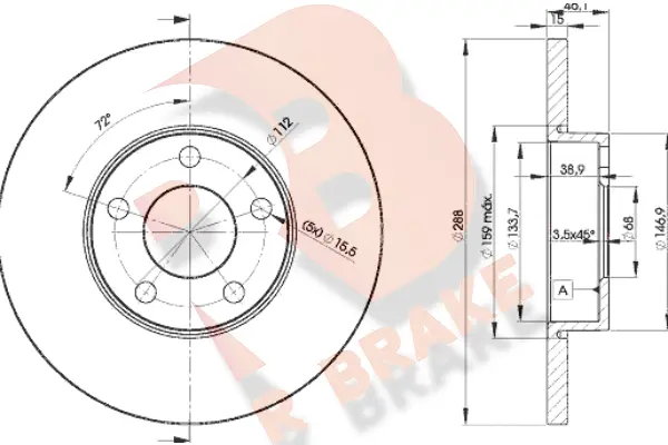 Disque de frein R BRAKE 78RBD24061