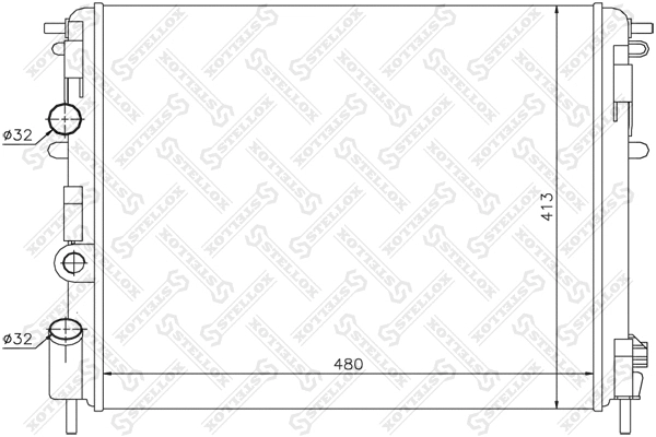 Radiateur, refroidissement du moteur STELLOX 10-25134-SX