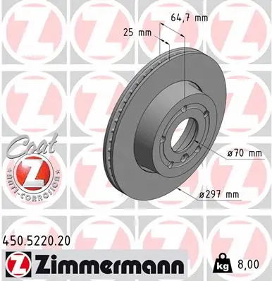 Disque de frein ZIMMERMANN 450.5220.20
