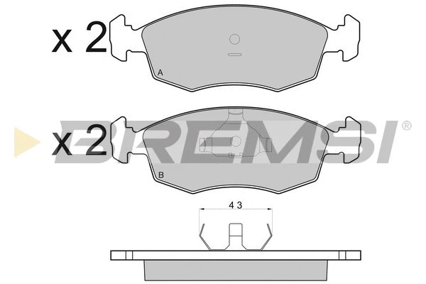 Kit de plaquettes de frein, frein à disque BREMSI BP2950
