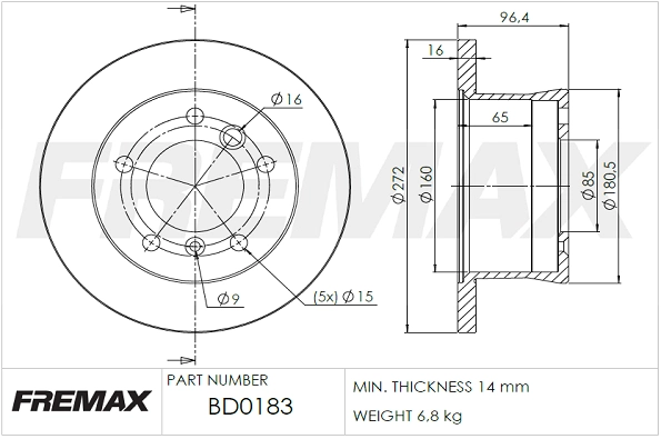 Disque de frein FREMAX BD-0183