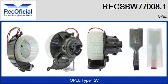 Pulseur d'air habitacle RECOFICIAL RECSBW77008.1